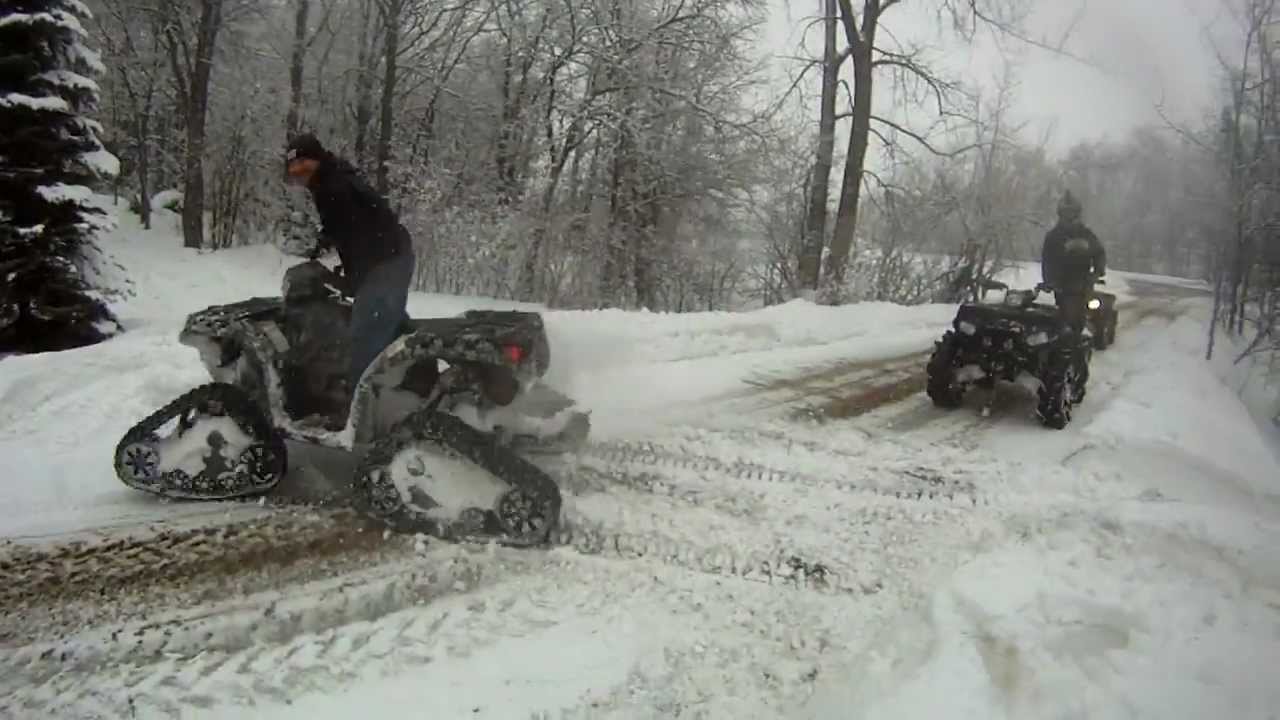 Polaris Sportsman 550 Prospector Tracks Deep Snow Riding