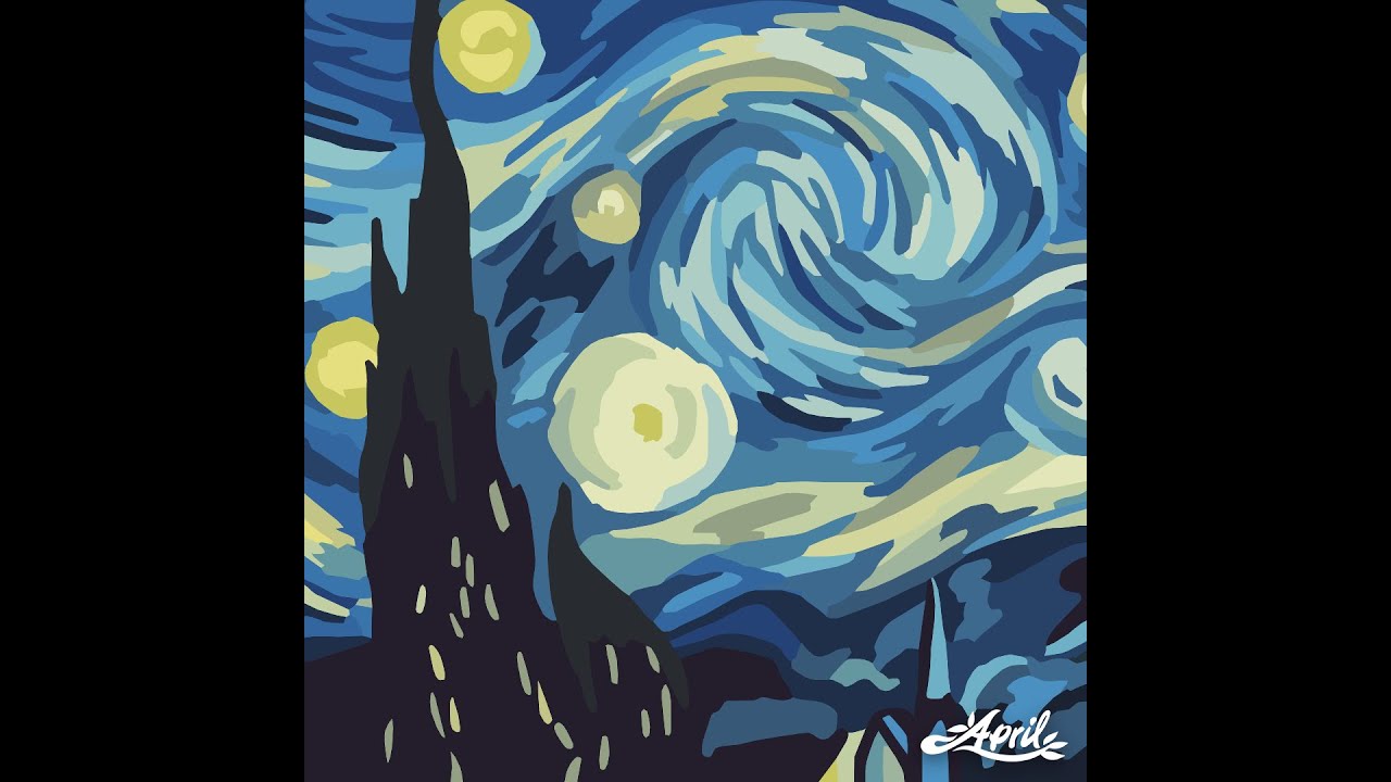 The Starry Night - April Coloring Masterpiece
