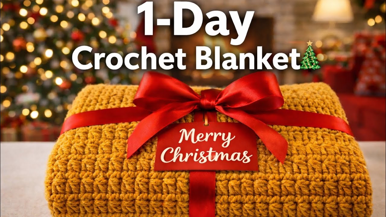 1-Day Crochet Blanket 🎄 | Easy Christmas Project