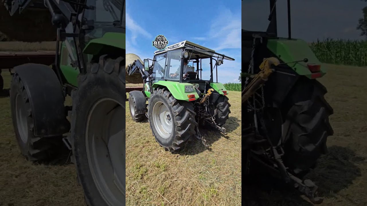 Deutz DX 3.60 load hay round bales 🚜🌞