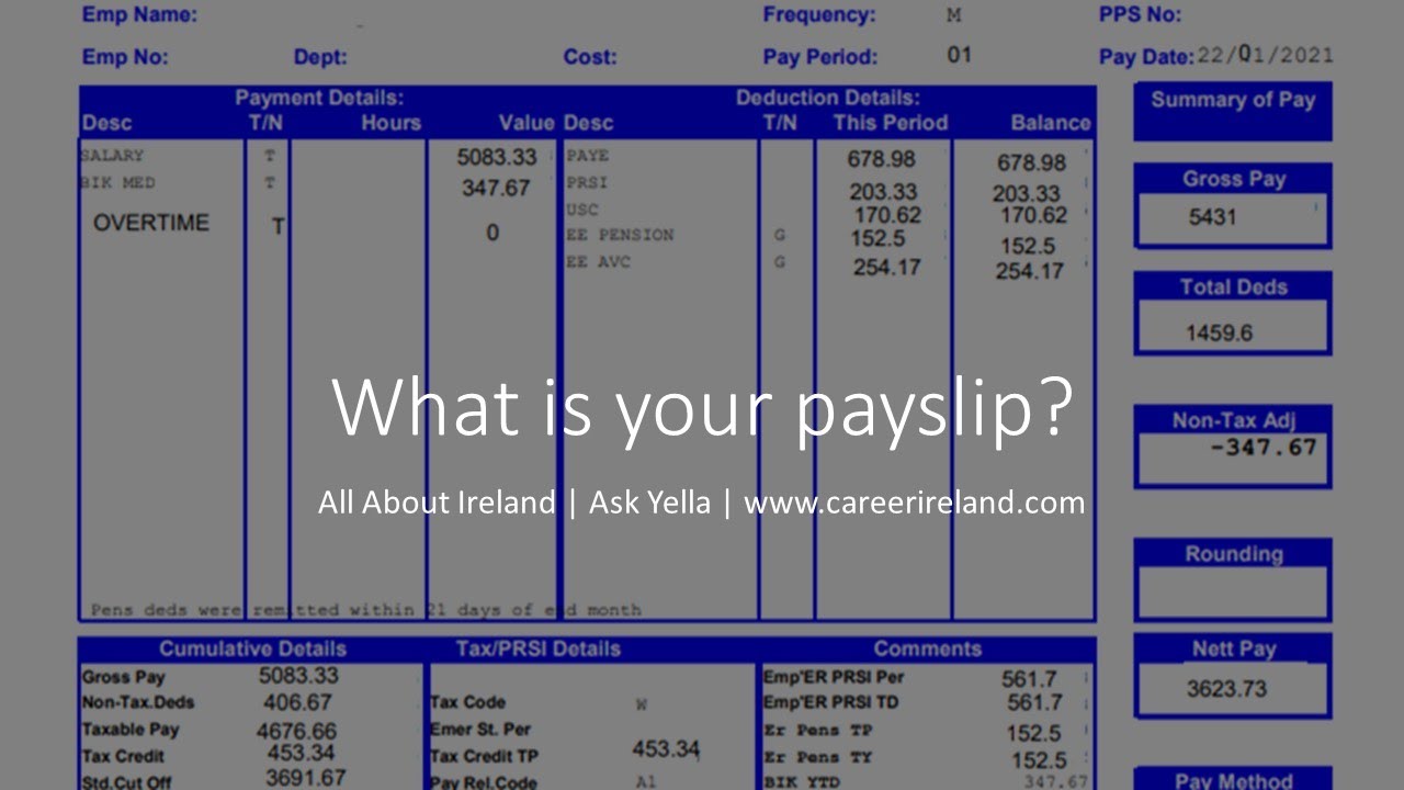 Simple Guide Read your PAYE Payslip with example | @askyella | AskYella | careerireland.com