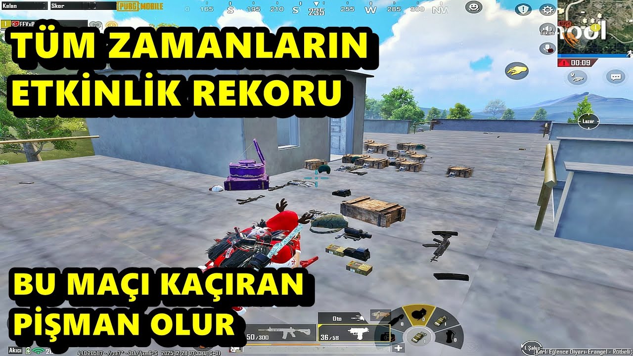 TÜM ZAMANLARIN ETKİNLİK REKORU ! BU MAÇI KAÇIRAN PİŞMA NOLUR BATUR GAME SOLO SQUAD PUBG MOBİLE