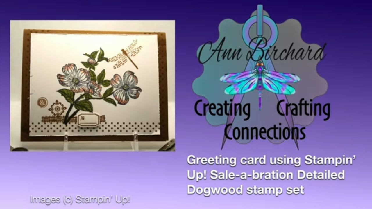 Greeting card using Stampin' Up! Sale-a-bration Detailed Dogwood stamp set