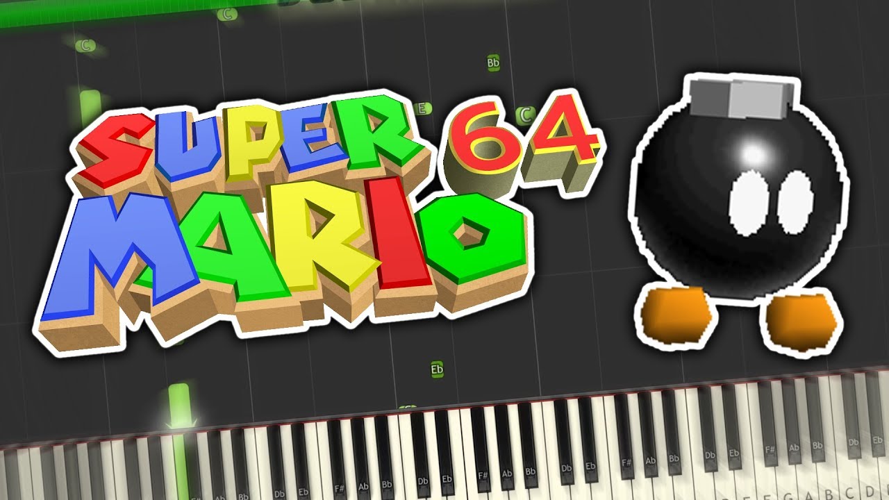 Super Mario 64 - Bob-omb Battlefield Theme Piano Tutorial Synthesia