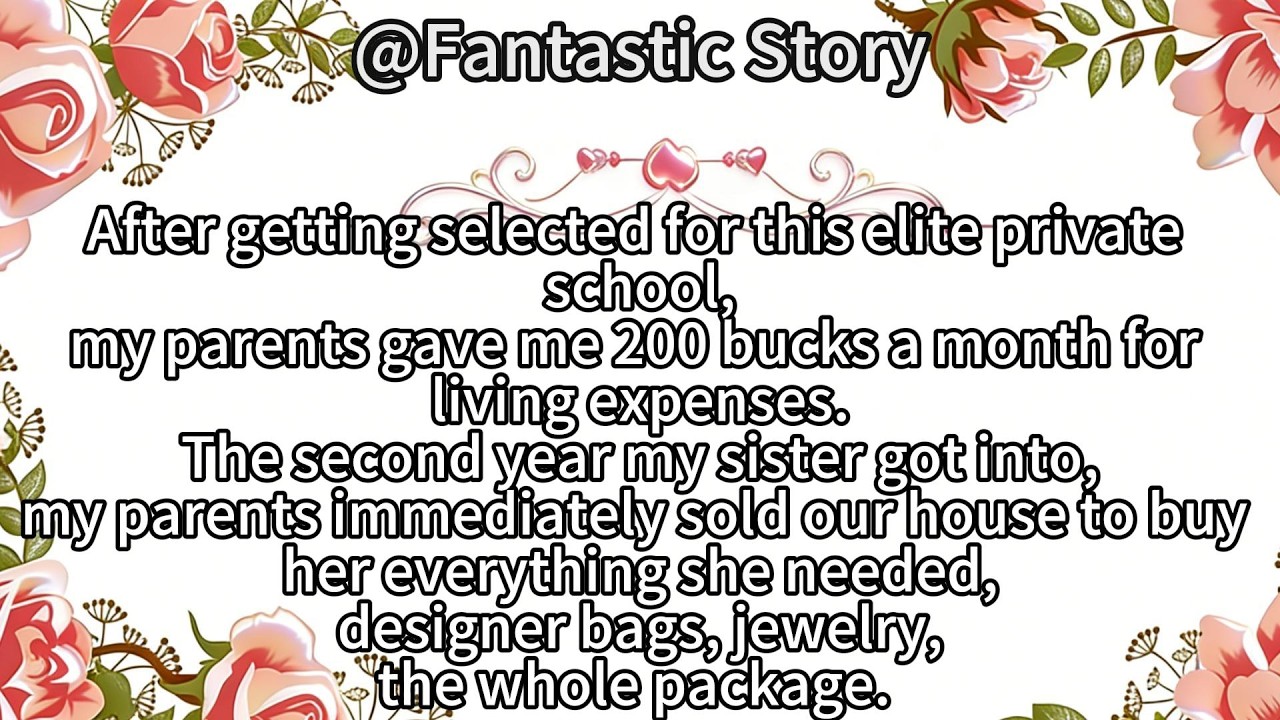 After getting selected for this elite private school,my parents gave me 200 bucks a month for living