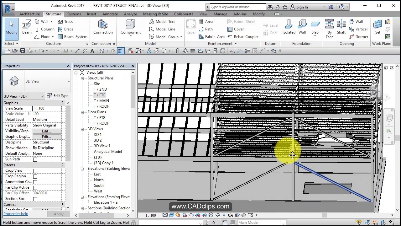 REVIT STRUCTURAL PROJECT 17 FLOOR SLAB OPENING RETAILING WALLS
