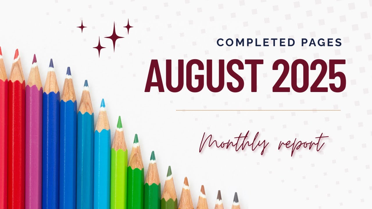 My completed coloring pages for August 2025 + latest purchases 📚