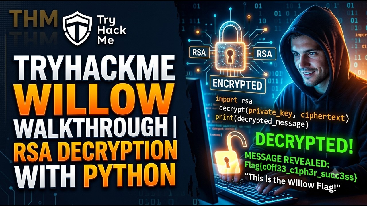 TryHackMe Free Room | Прохождение Willow | RSA-дешифрование на Python и повышение привилегий