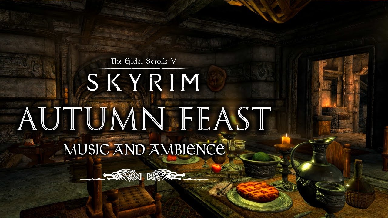 Autumn Feast in Skyrim | Peaceful Skyrim Music & Ambience | 3 Hours