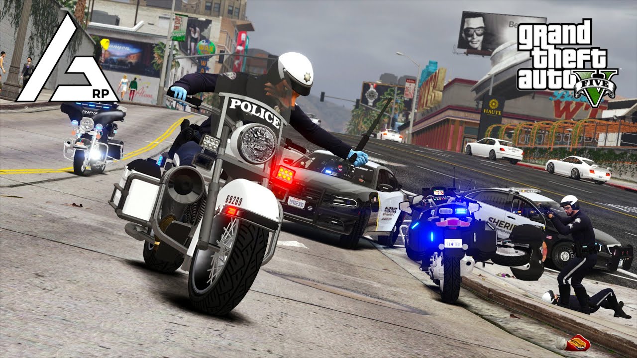 GTA 5 Roleplay - ARP - #500 - The Bandit Vs The Bike Cops.