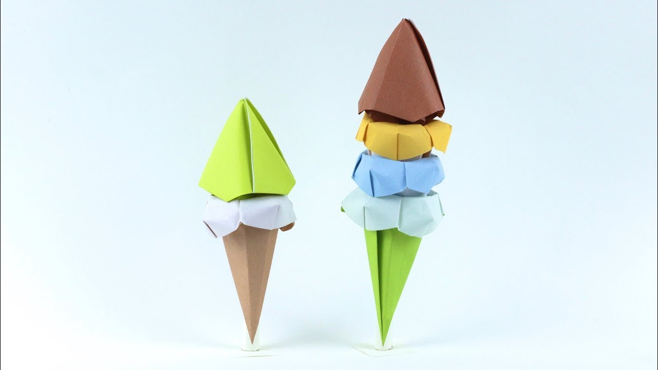 Ice Cream Cone Origami by PaperPh2