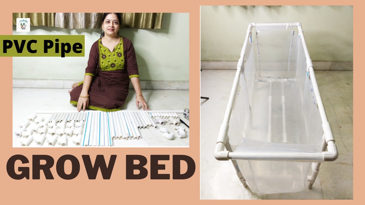 Grow Bed with PVC Pipe- How to make | PVC Pipe Project for rooftop gardening | Grow Bed making idea