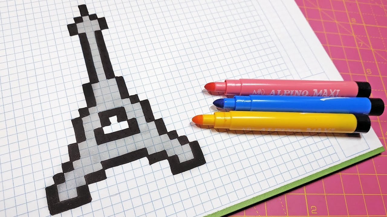 Handmade Pixel Art - How To Draw the Eiffel Tower  #pixelart