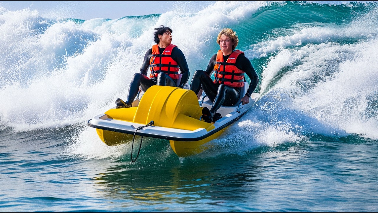 Plastic Pedal Boat vs. Ocean Waves