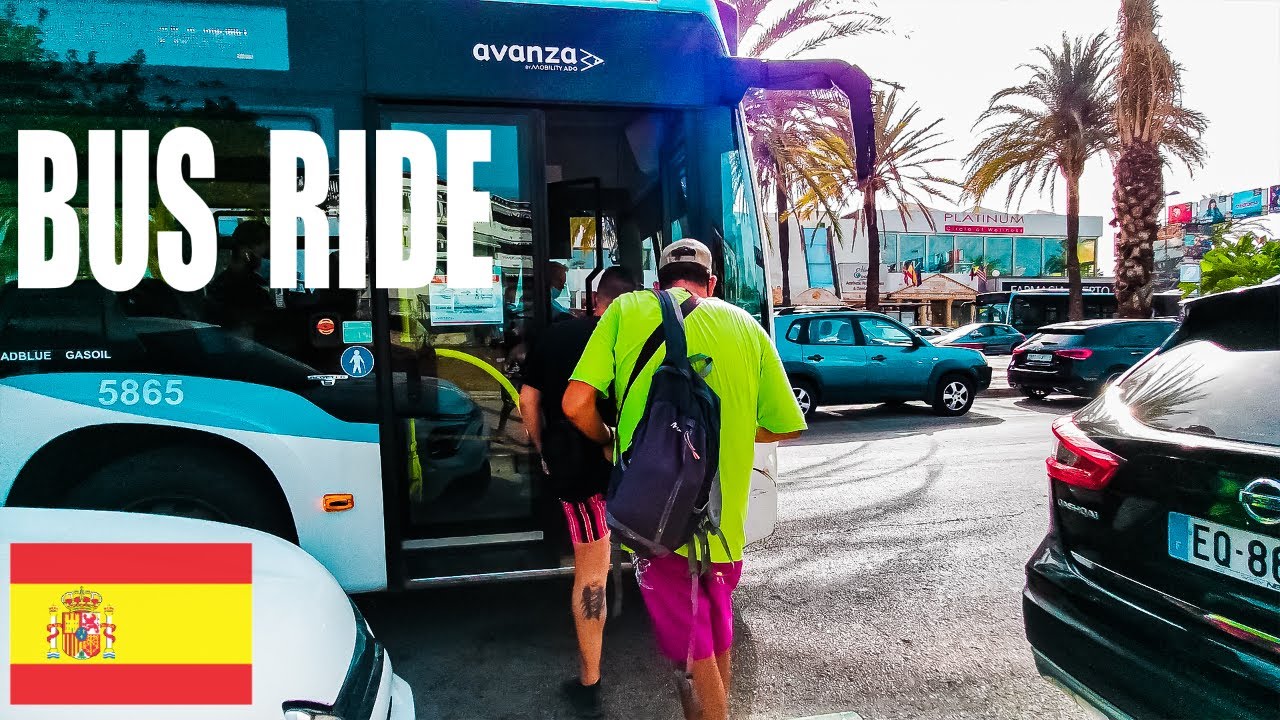 City BUS ride - Autobus from Marbella to Puerto Banus, Spain  | Interior Ambience