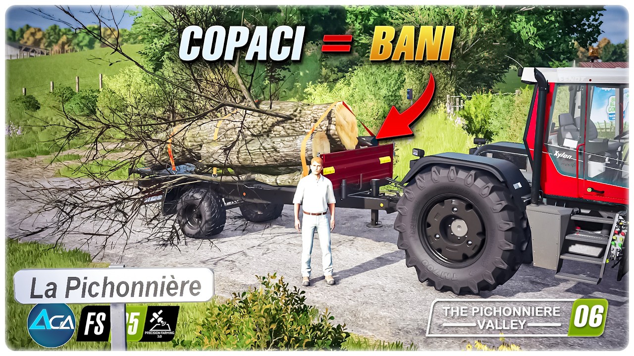 Curăţenie: tăiem copaci şi îi transformăm in bani - Gameplay Română FS25 Pichonnière Valley 06