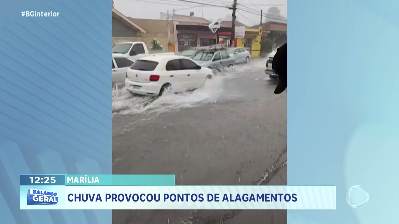 Marília: chuva provocou pontos de alagamentos