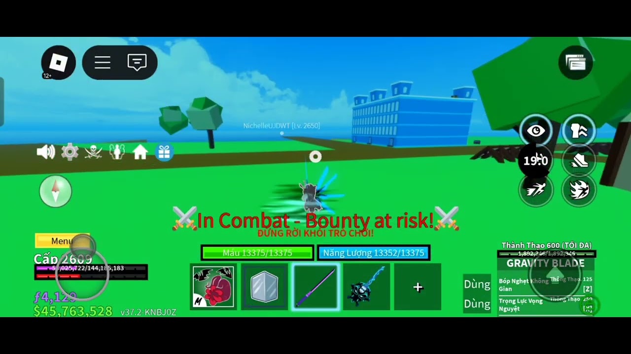 Lâu lâu vào blox fruits pvp
