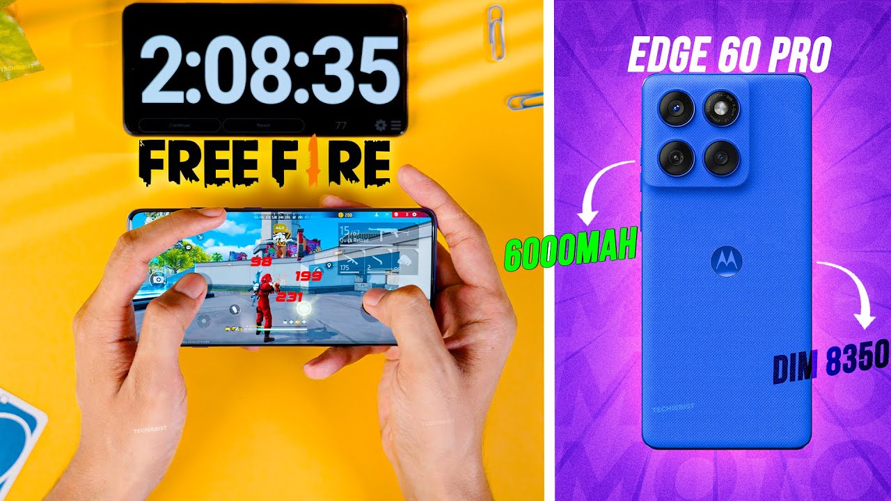 Moto Edge 60 Pro Free Fire Performance Test ⚡ Heat, FPS & Battery Check!