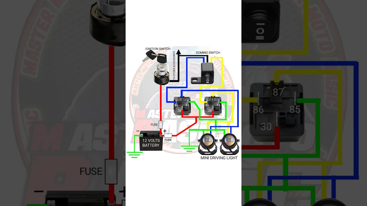 MINI DRIVING LIGHT WITH 2 RELAYS #mastermotobasic #tutorial #shorts
