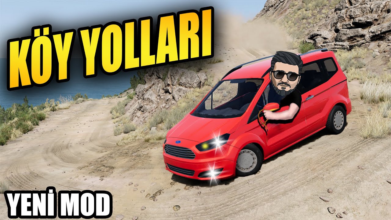 Ford Courier İLE OFF-ROAD VE KÖY YOLLARINA DALDIM // BeamNG.drive // Diy steering wheel set