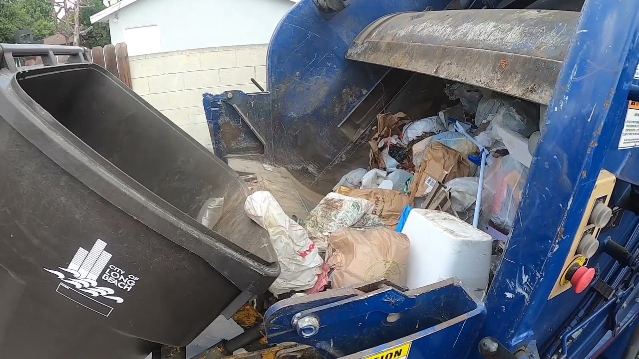 GARBAGE TRUCK: part 2 #rearloader #trashday LONG BEACH