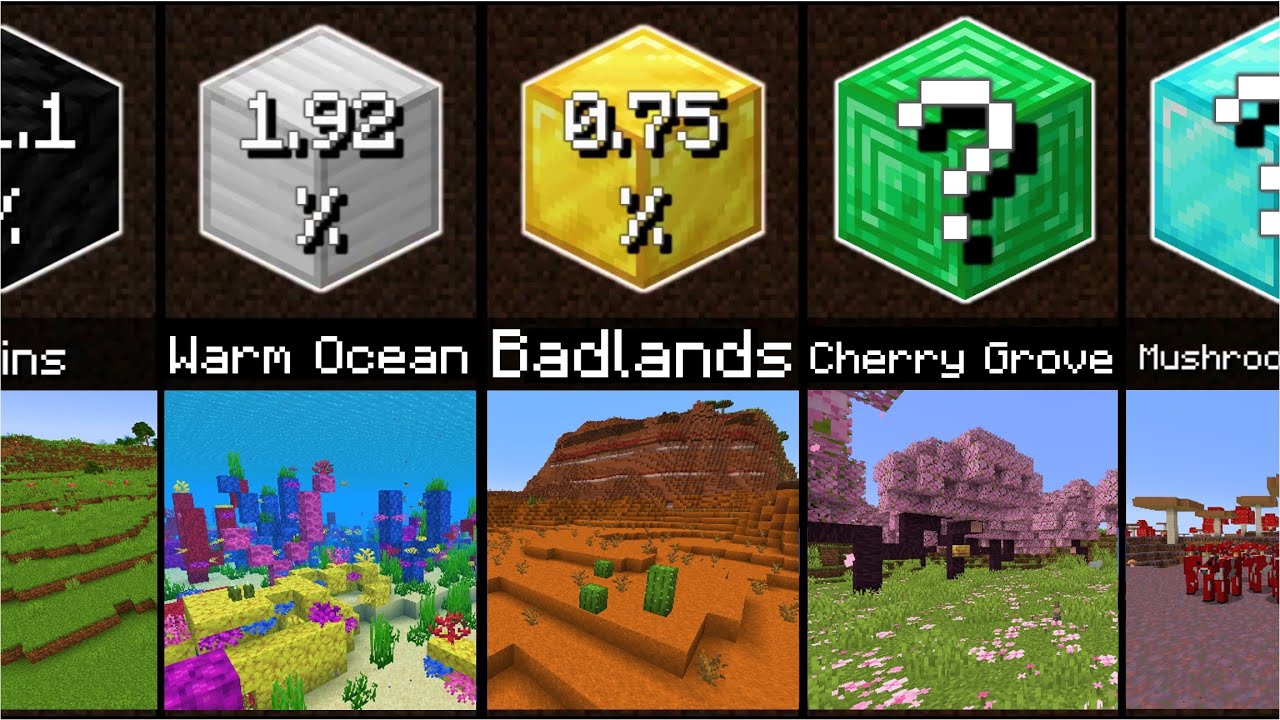 Rarest Minecraft Biomes Comparison (1.21)