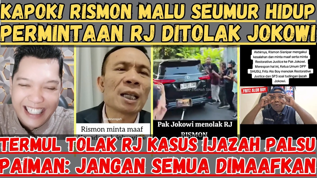 Kapok! Rismon Malu Seumur Hidup! Permintaan RJ Ditolak Jokowi || Paiman: Jangan Semua Dimaafkan!