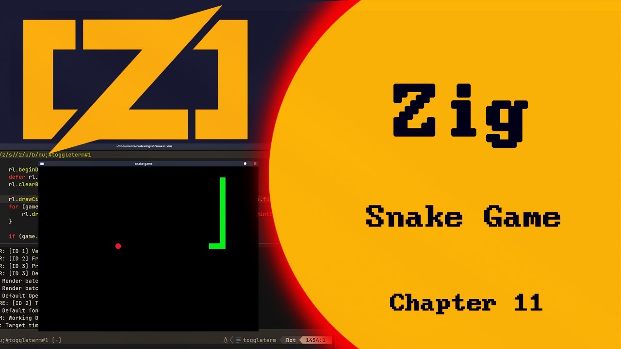 Snake Game in Zig with raylib | No Commentary Coding ASMR