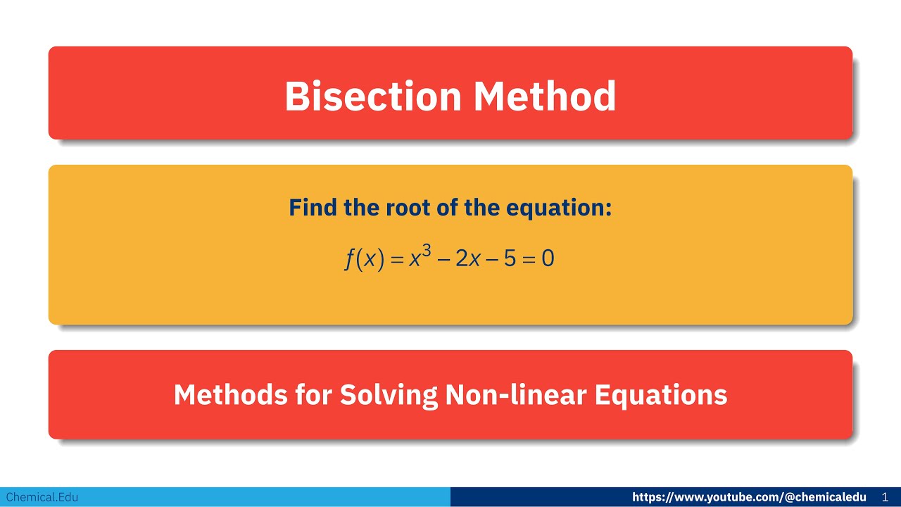 Bisection Method for Solving Nonlinear Equations | Root finding | Interval Halving #bisectionmethod