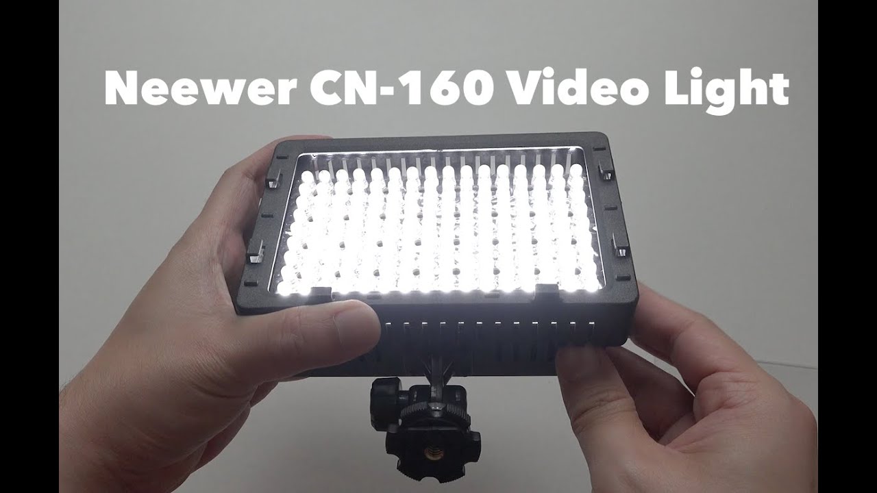 Neewer 160 LED CN-160 Dimmable Video Light Unboxing and Testing
