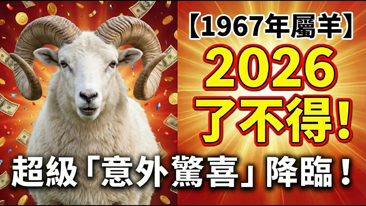 冥冥中自有安排！1967年屬羊人，你2026年『了不得』，將有意外驚喜降臨！這一次是真正的徹底翻身！#1967年屬羊 #屬羊2026年運勢 #2026生肖羊運程 #屬羊人 #生肖羊 #1967年生肖羊
