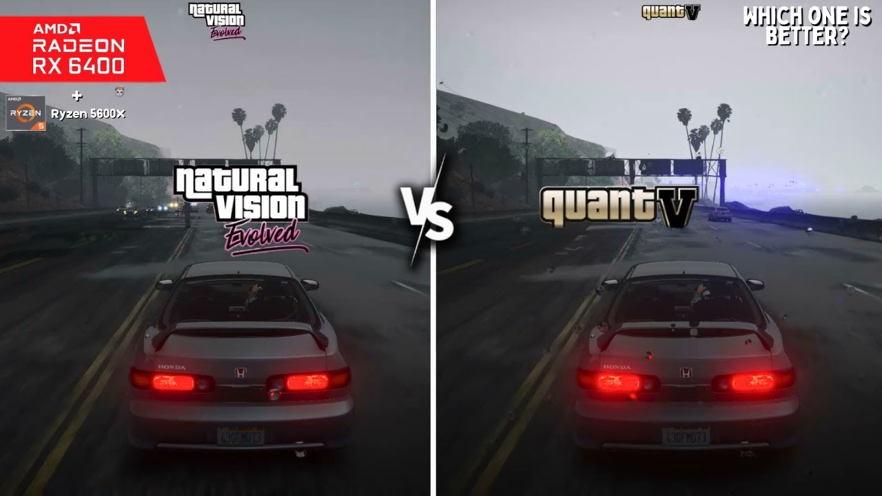 GTA 5 - Natural Vision Evolved vs QuantV 3.0 | Side by Side Graphics Comparision? | NVE vs QuantV