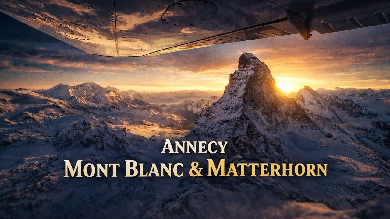 Flight around Swiss Alps | Annecy - Mont Blanc - Matterhorn