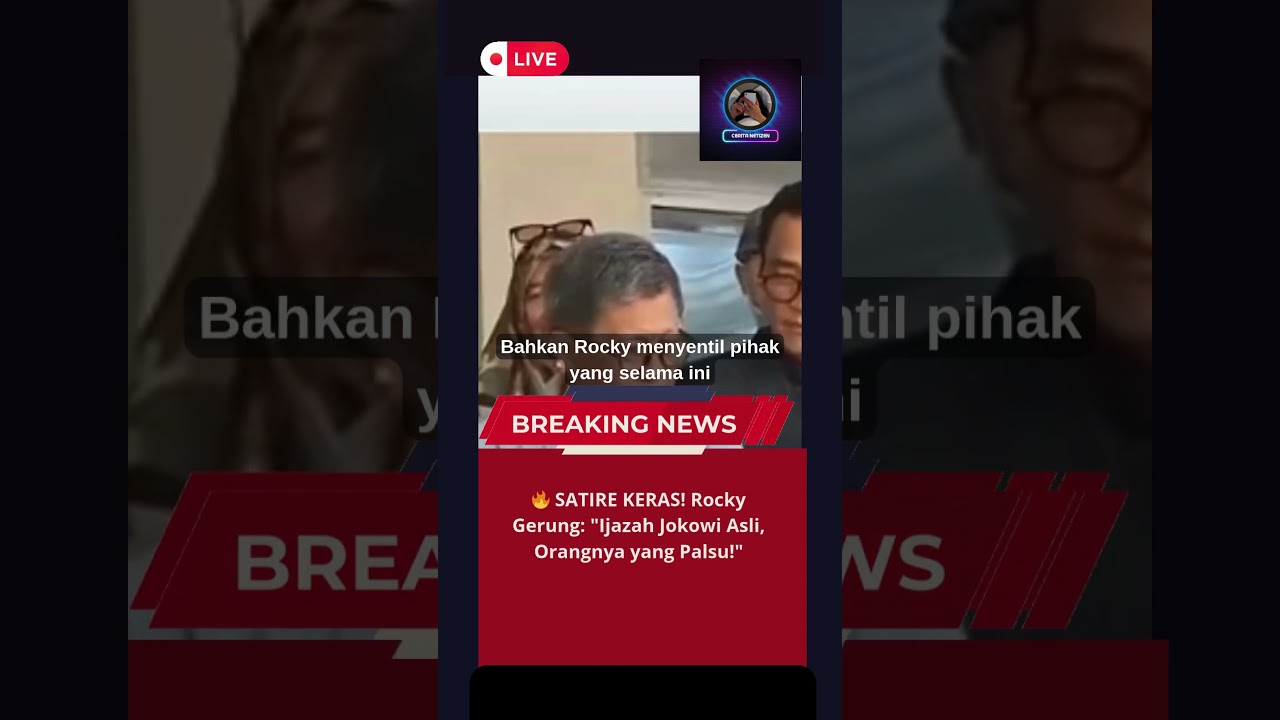 SATIRE KERAS! Rocky Gerung: "Ijazah Jokowi Asli, Orangnya yang Palsu!"