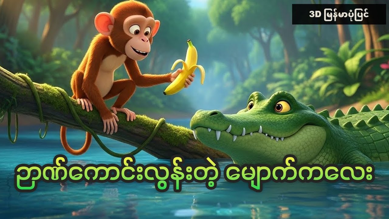 ဉာဏ်ကောင်းလွန်းတဲ့ မျောက်ကလေး - 3D မြန်မာကလေးပုံပြင်များ
