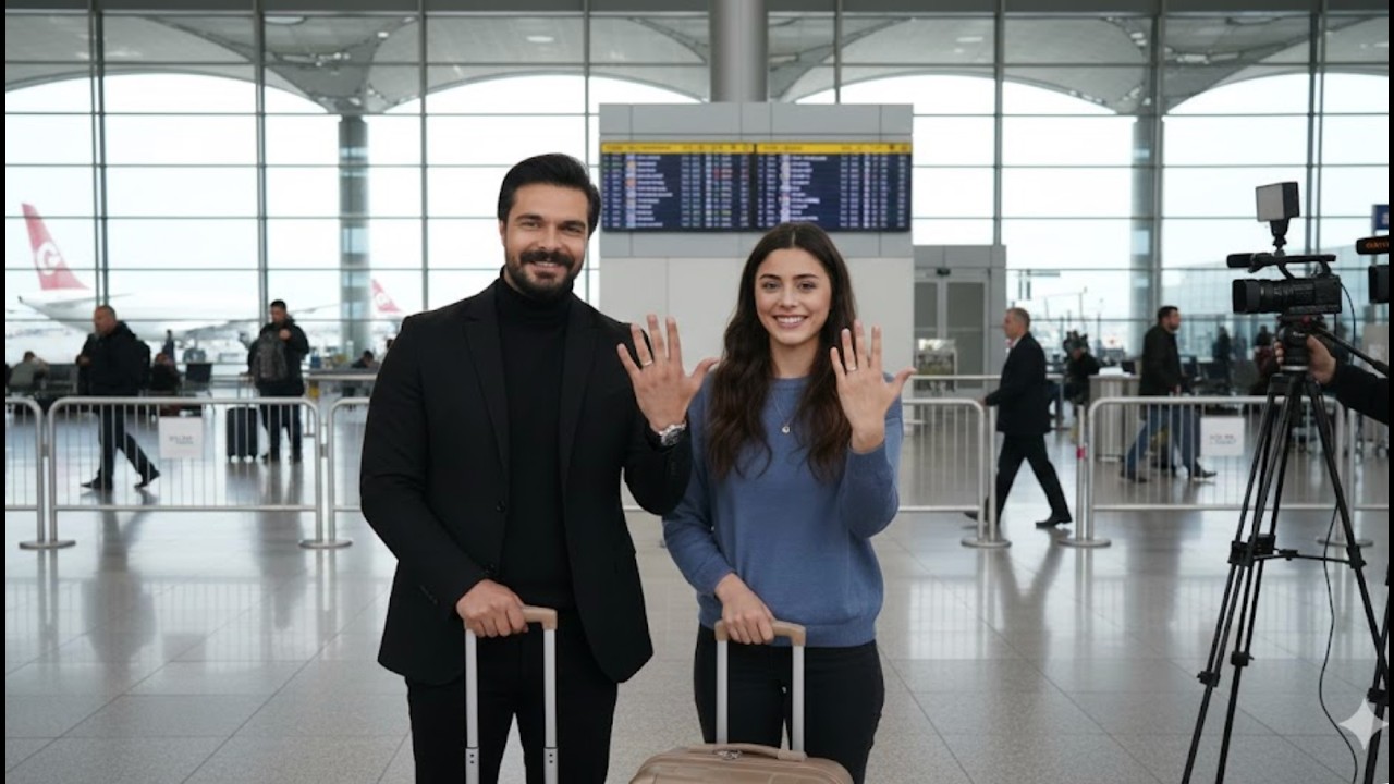 Sıla and Halil displayed their rings at the airport after their Valentine's Day holiday