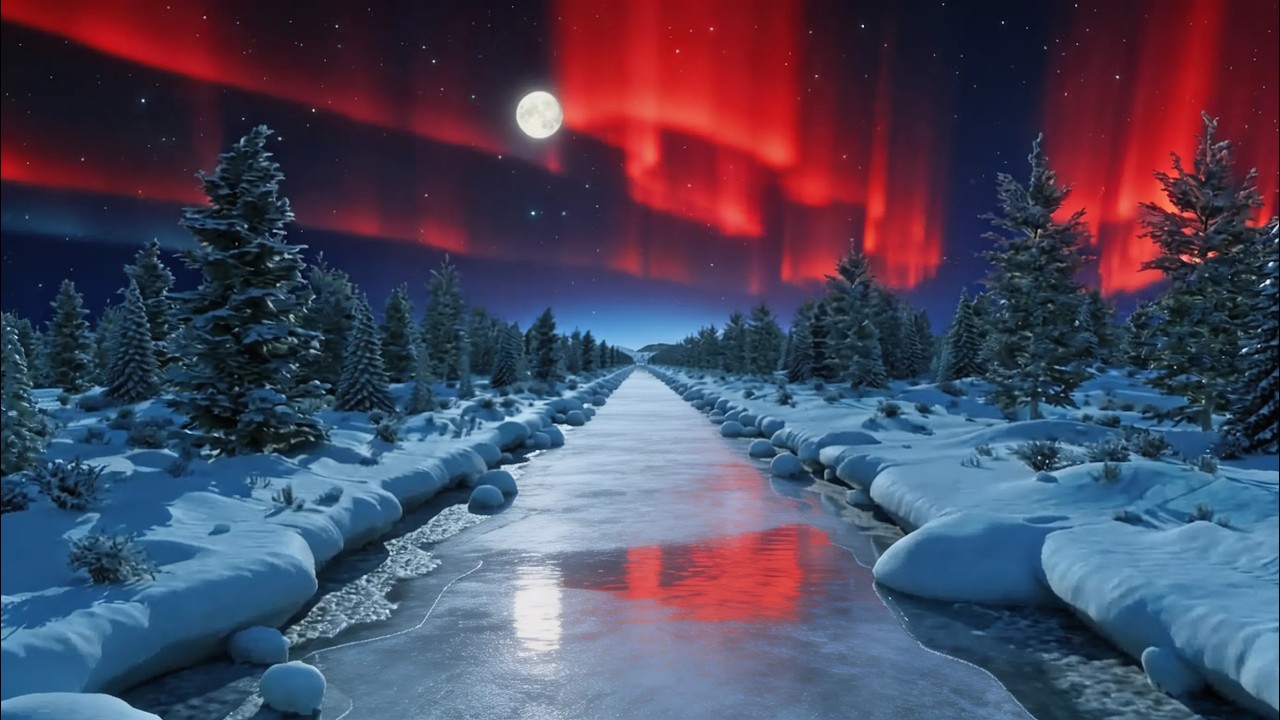 Deep Sleep Under the Aurora Borealis | Relaxing Night Sounds for Insomnia Relief