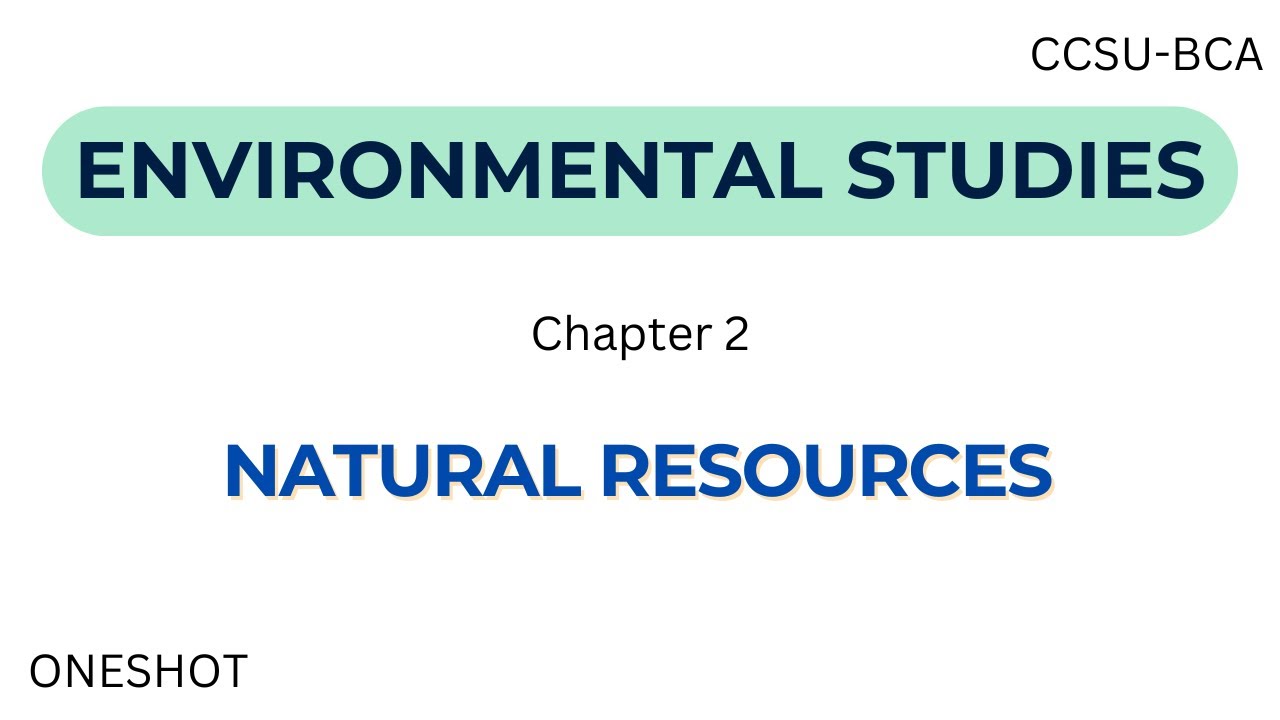 Chapter 2: Natural Resources | CCSU Meerut BCA | Environment Studies