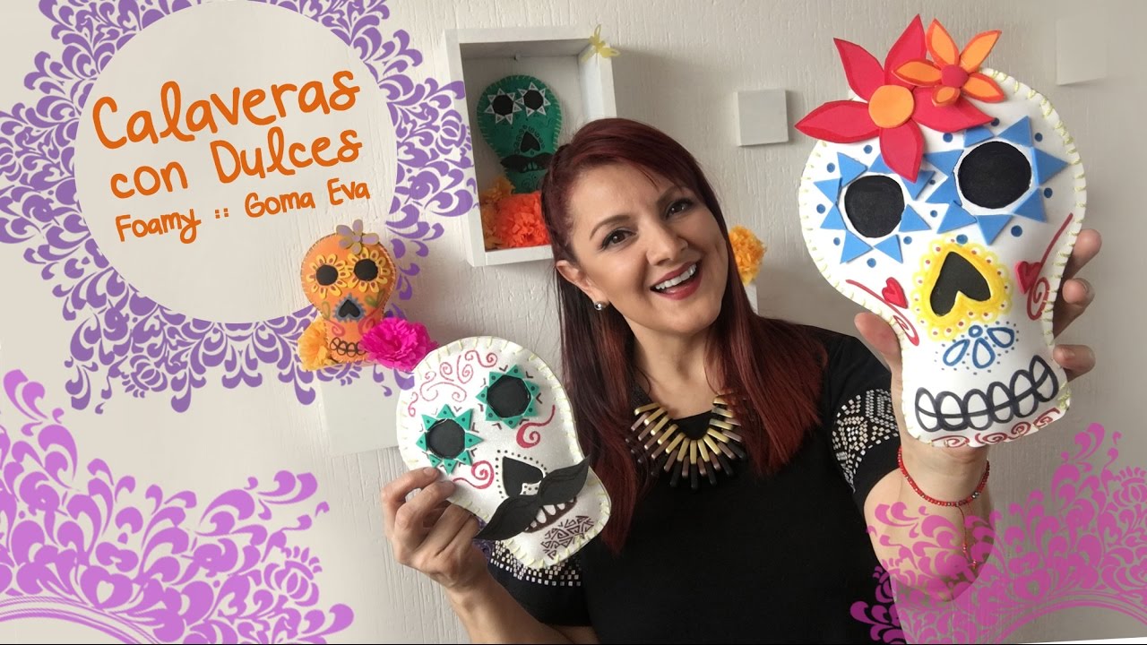 Calaveras de Foamy con Dulces :: Goma Eva DIY
