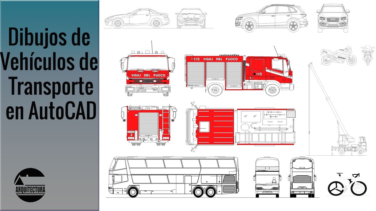DIBUJOS DE VEHÍCULOS DE TRANSPORTE EN AUTOCAD