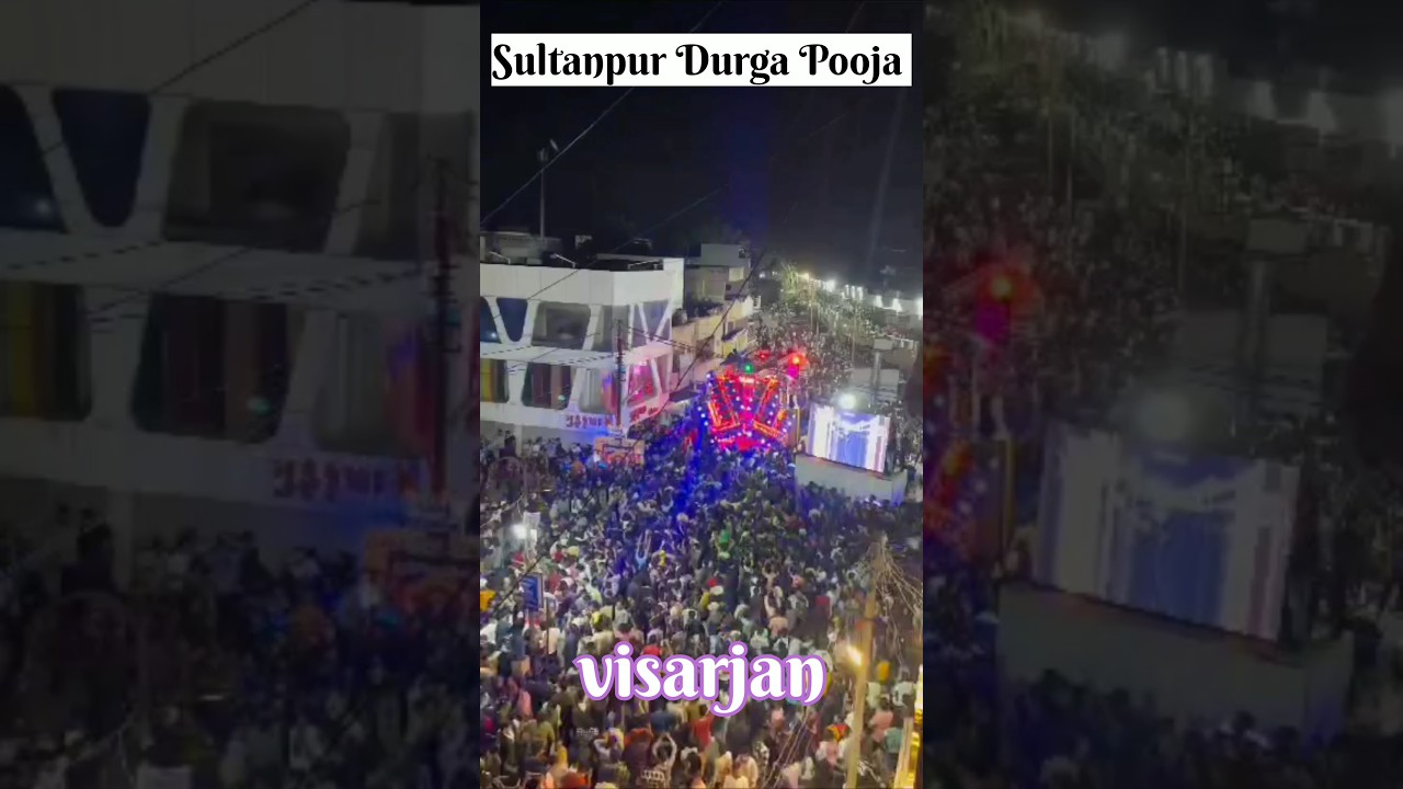 Sultanpur Durga Pooja visarjan 2023 || Sultanpur Durga Pooja Light show #lightshow  #durgapuja