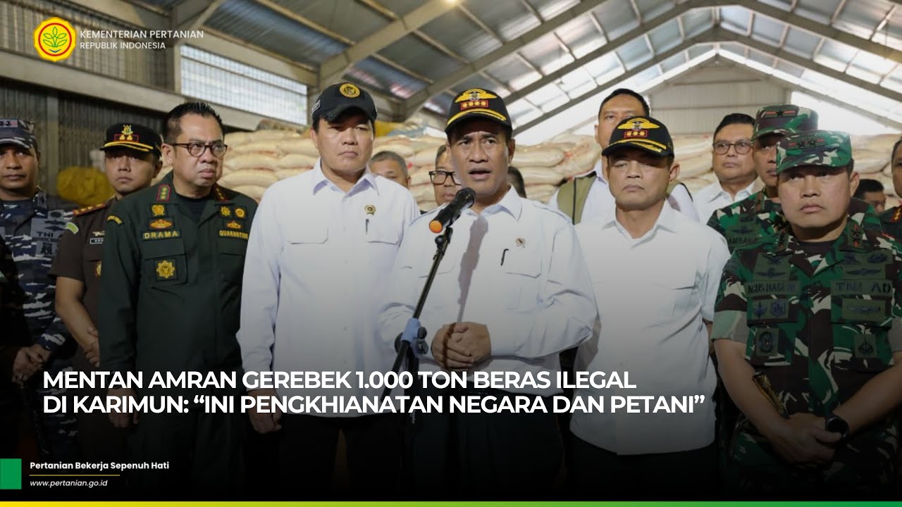 Mentan Amran Gerebek 1.000 Ton Beras Ilegal di Karimun: “Ini Pengkhianatan Negara dan Petani”