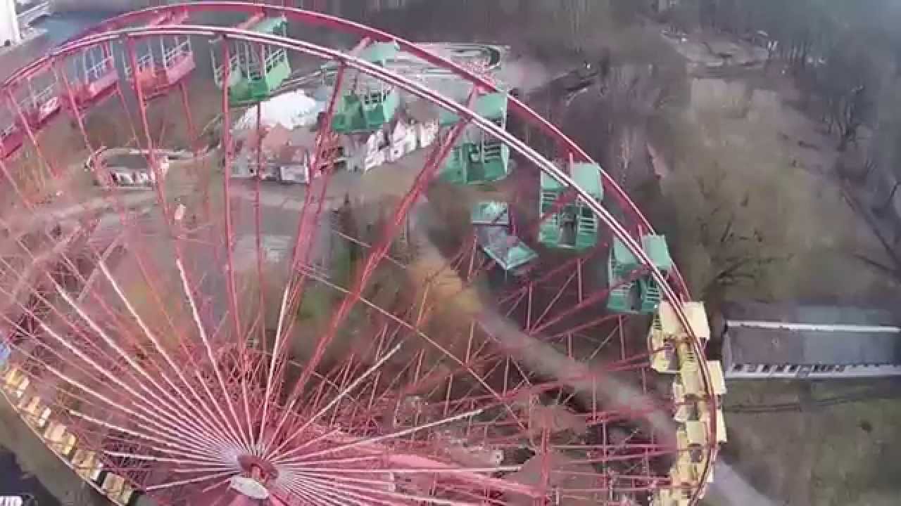 Drone images Abandoned Ferris Wheel, Spreepark Berlin HD