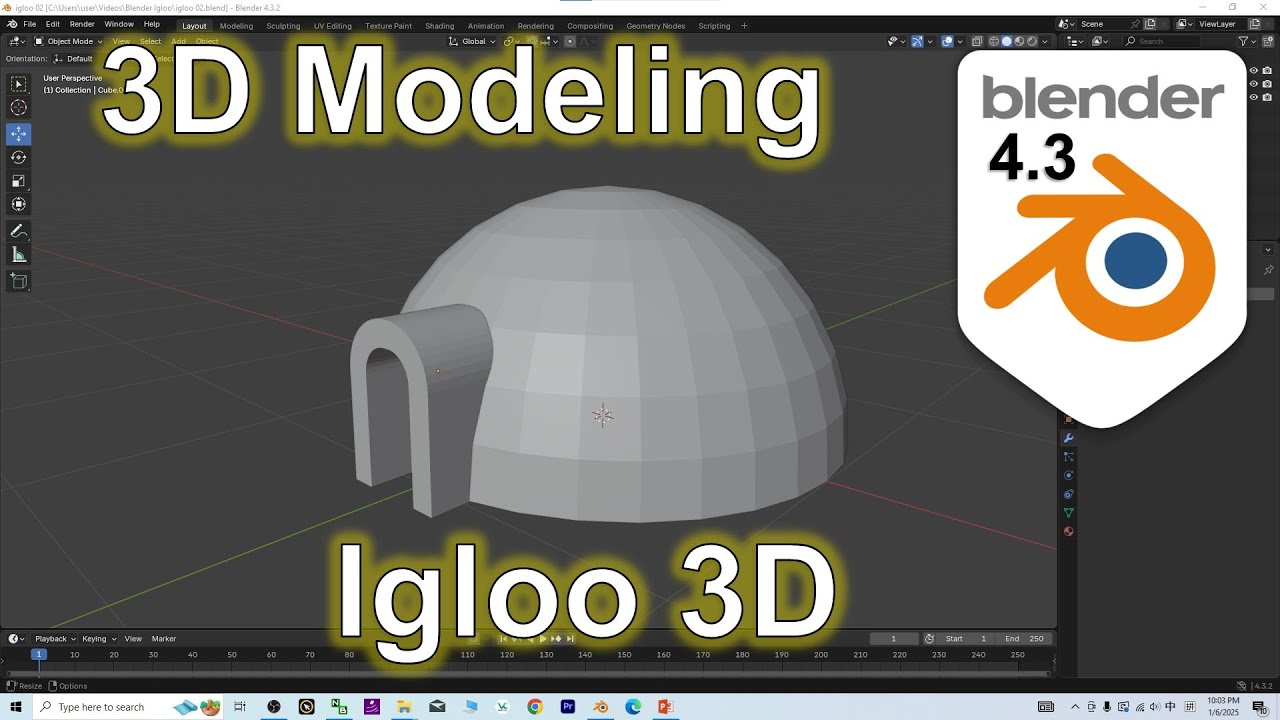 Blender Igloo 3D Modeling Workflow #Blender #3DModeling #igloo #tutorial #demo #workflow