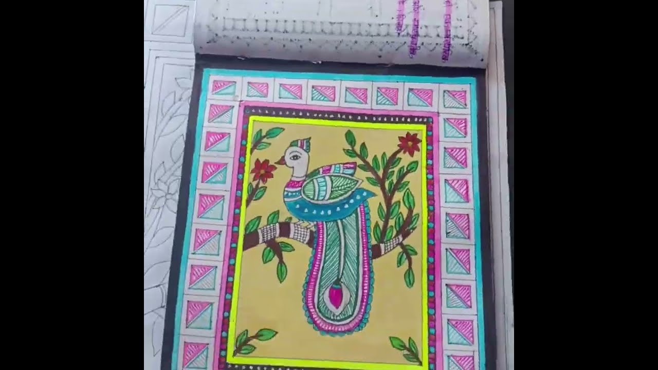Easy Beautiful madhubani art 🎨🖌️