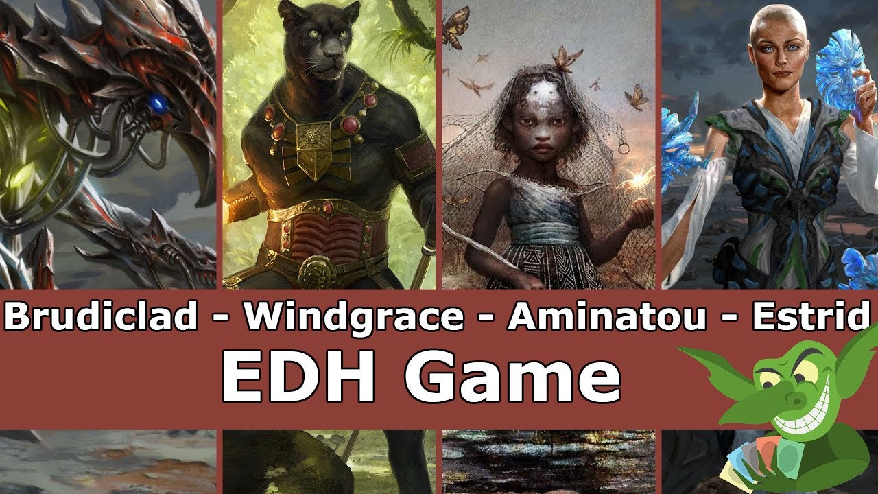 Brudiclad vs Windgrace vs Aminatou vs Estrid EDH / CMDR game play for Magic: The Gathering