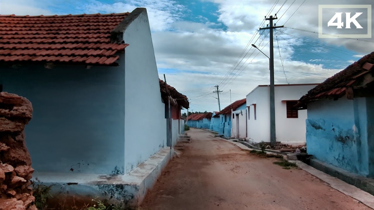 Village Life in Tamil Nadu | Walking through the rural roads of pollachi |  4kUHD walking tour