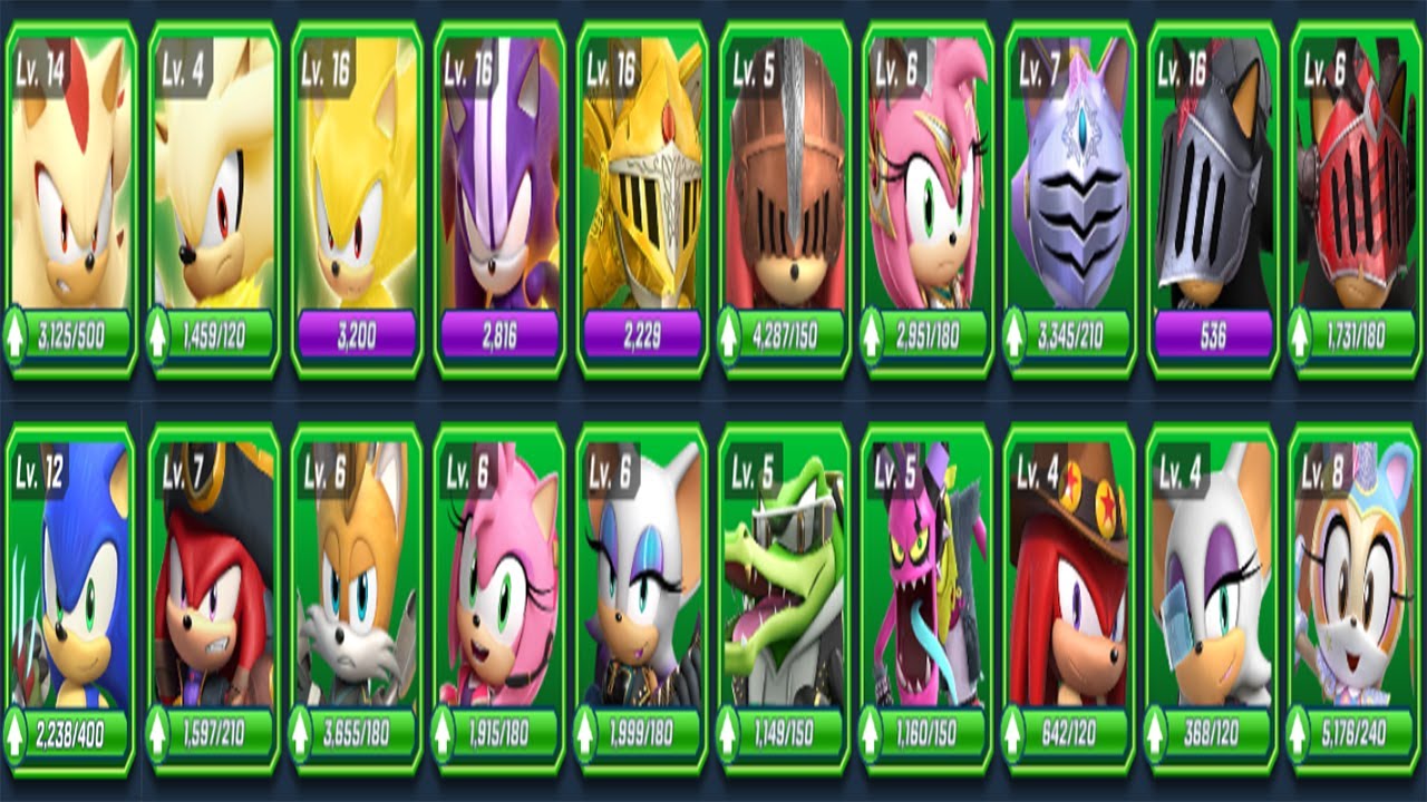 Sonic Forces Mobile — используйте 20 особых персонажей: начните с Супер Соника и закончите с Един...