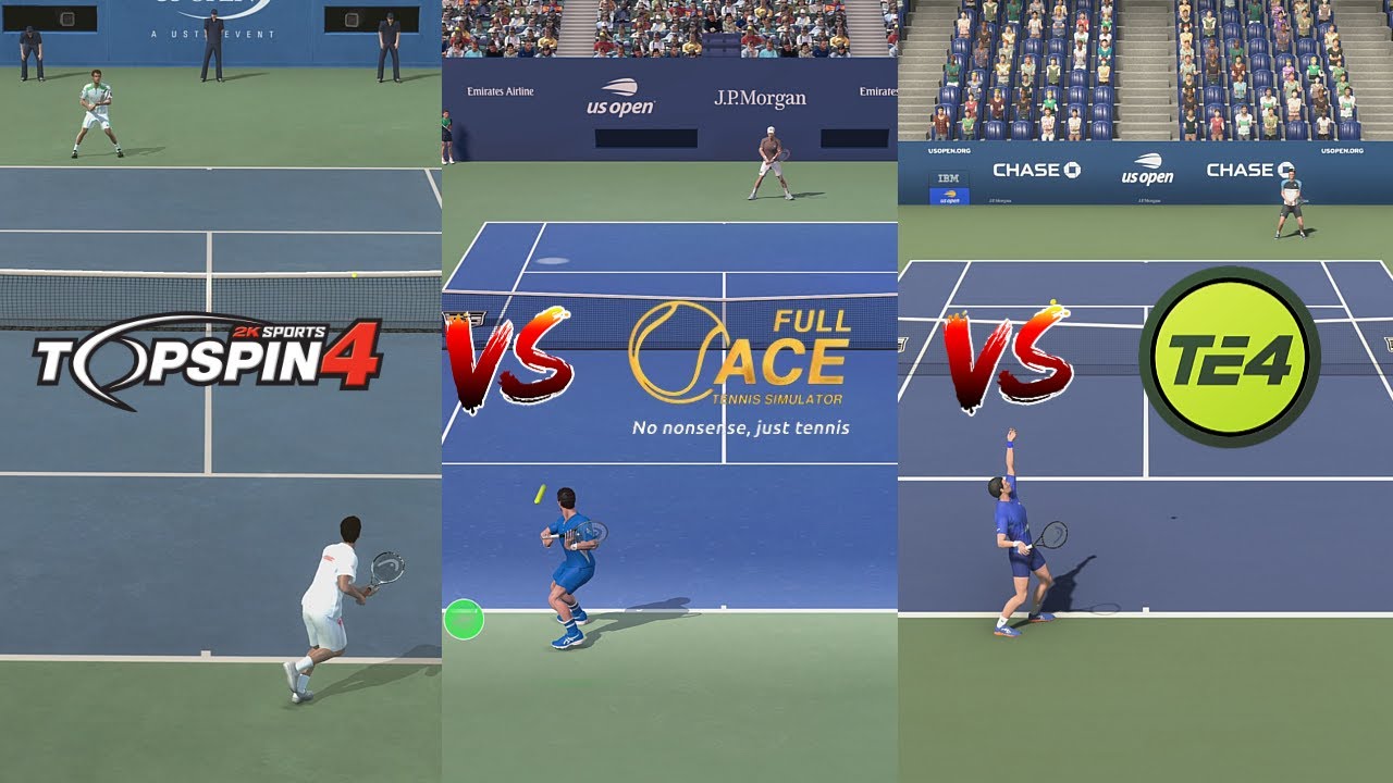 Top Spin 4 VS Full Ace Tennis Simulator VS Tennis Elbow 4 | Djokovic VS Murray | US OPEN | Gameplay